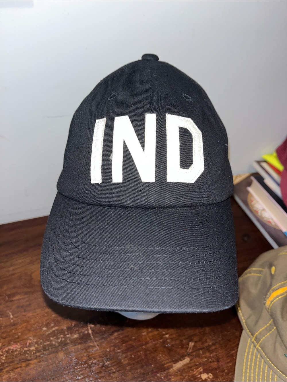 Aviate Black Sewn Letter IND Indianapolis Golf  Baseball Cap hat NWOT Airport